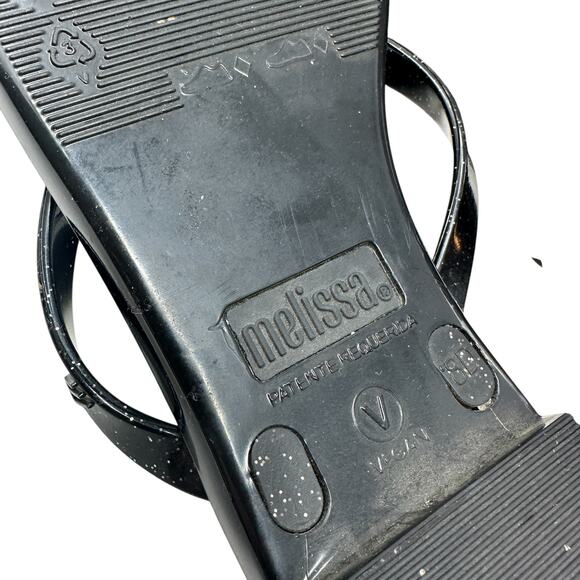 Melissa Harmonic Bow Flip Flop Thong Sandals Black Size US 9 - Picture 13 of 14